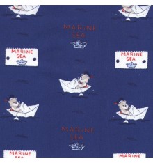 Rower teddy bears fabric (blue, white & red)