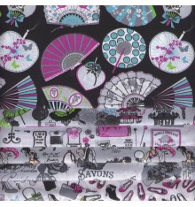 6 Fat Quarters Set ('Fan' Collection - Grey)