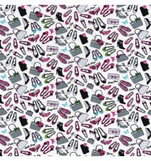 Purses and Shoes fabric 'Fan' collection (Grey)