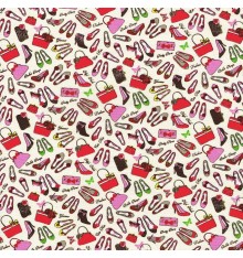 Purses and Shoes fabric 'Fan' collection (Pink)