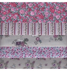 5 Fat Quarters Set ('Swans' Collection - Rose / Blue)